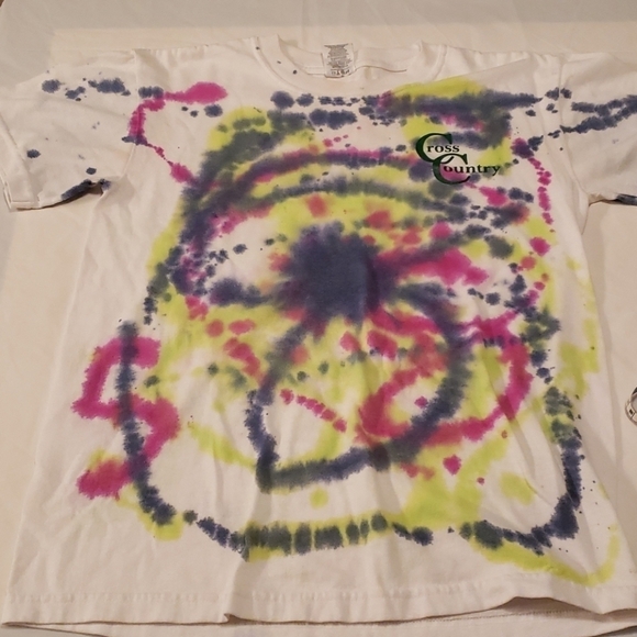 Tie Dye Tee Cross Country Tee on White S - Picture 3 of 8